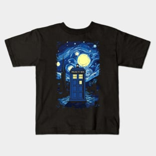 Starry Starry Tardis Kids T-Shirt